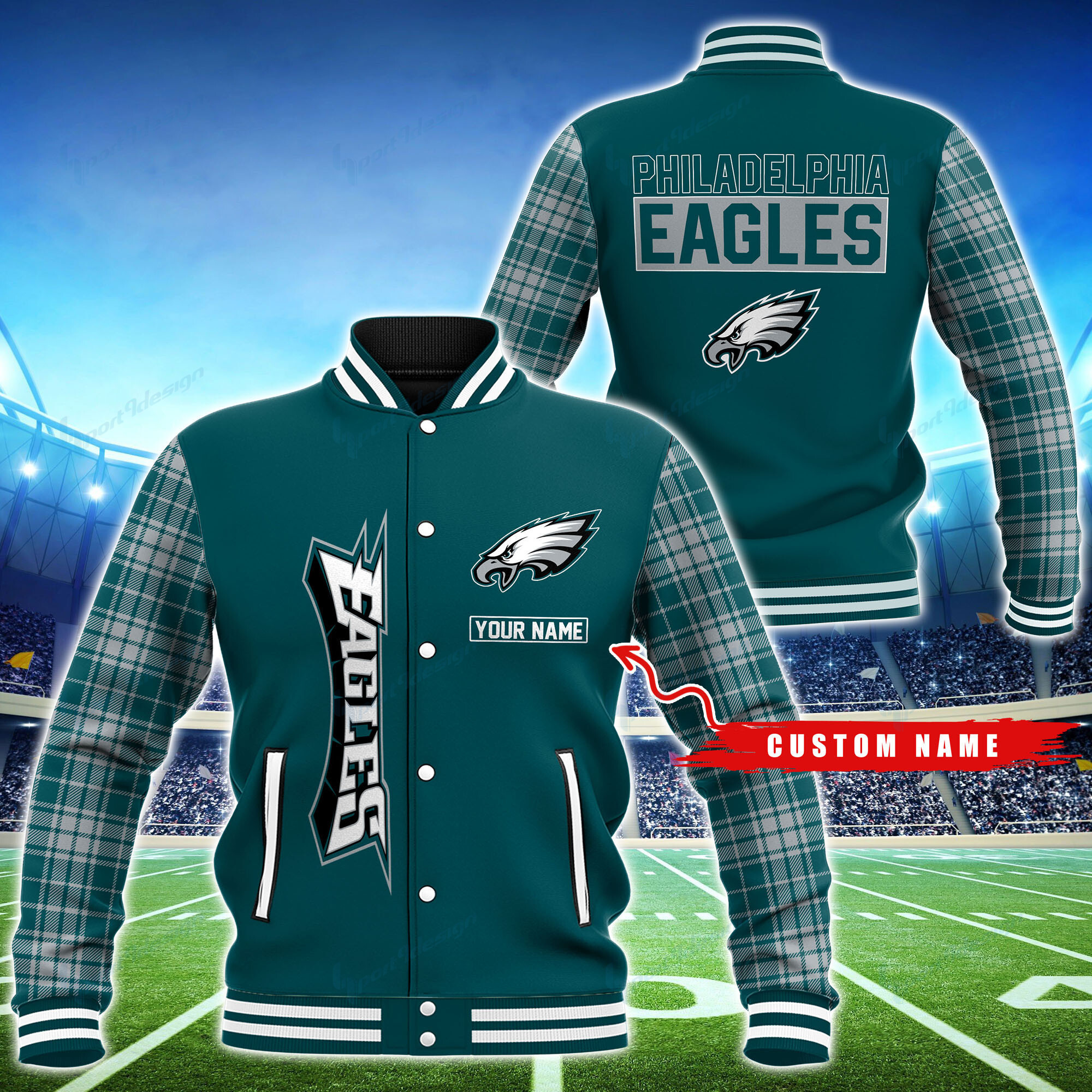 Philadelphia Eagles Personalized Baseball Jacket for Men & Women | NFL Team Fan Gift