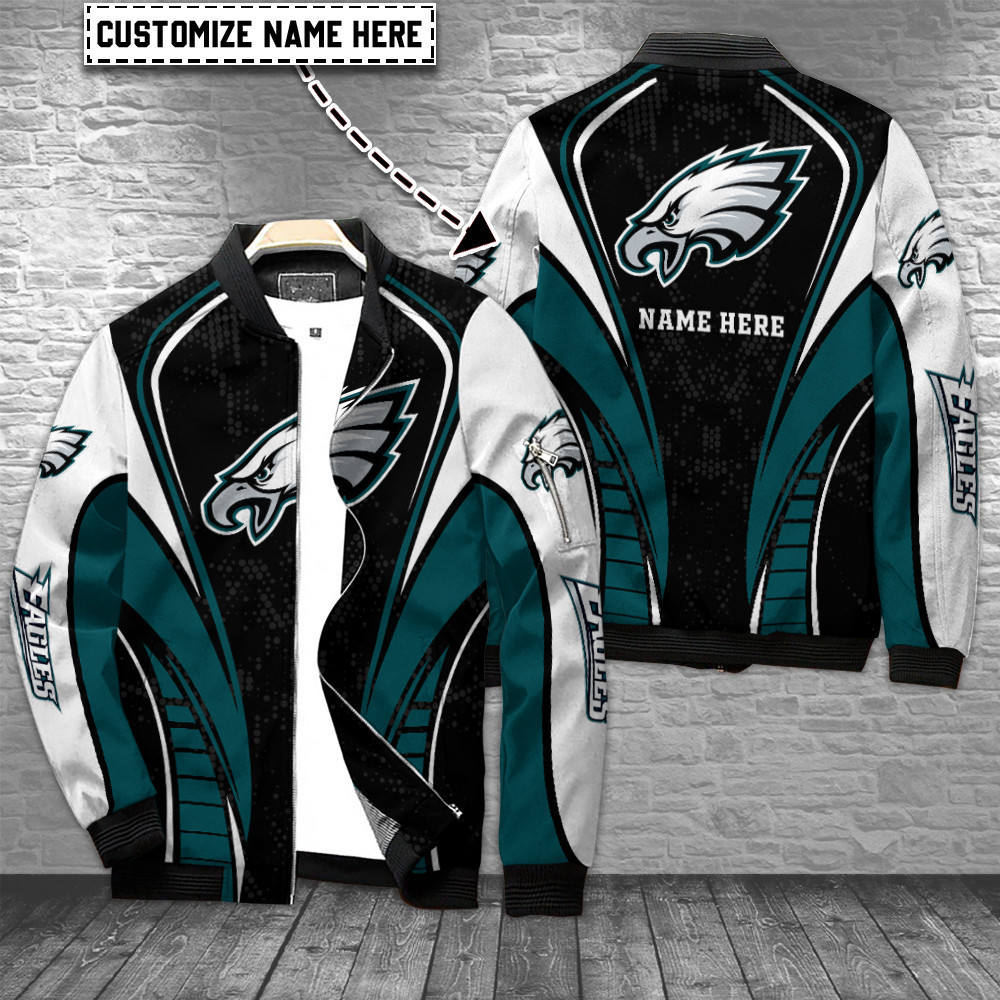Philadelphia Eagles Personalized Bomber Jacket | NFL Team Jacket for Men & Women | Football Fan Gift