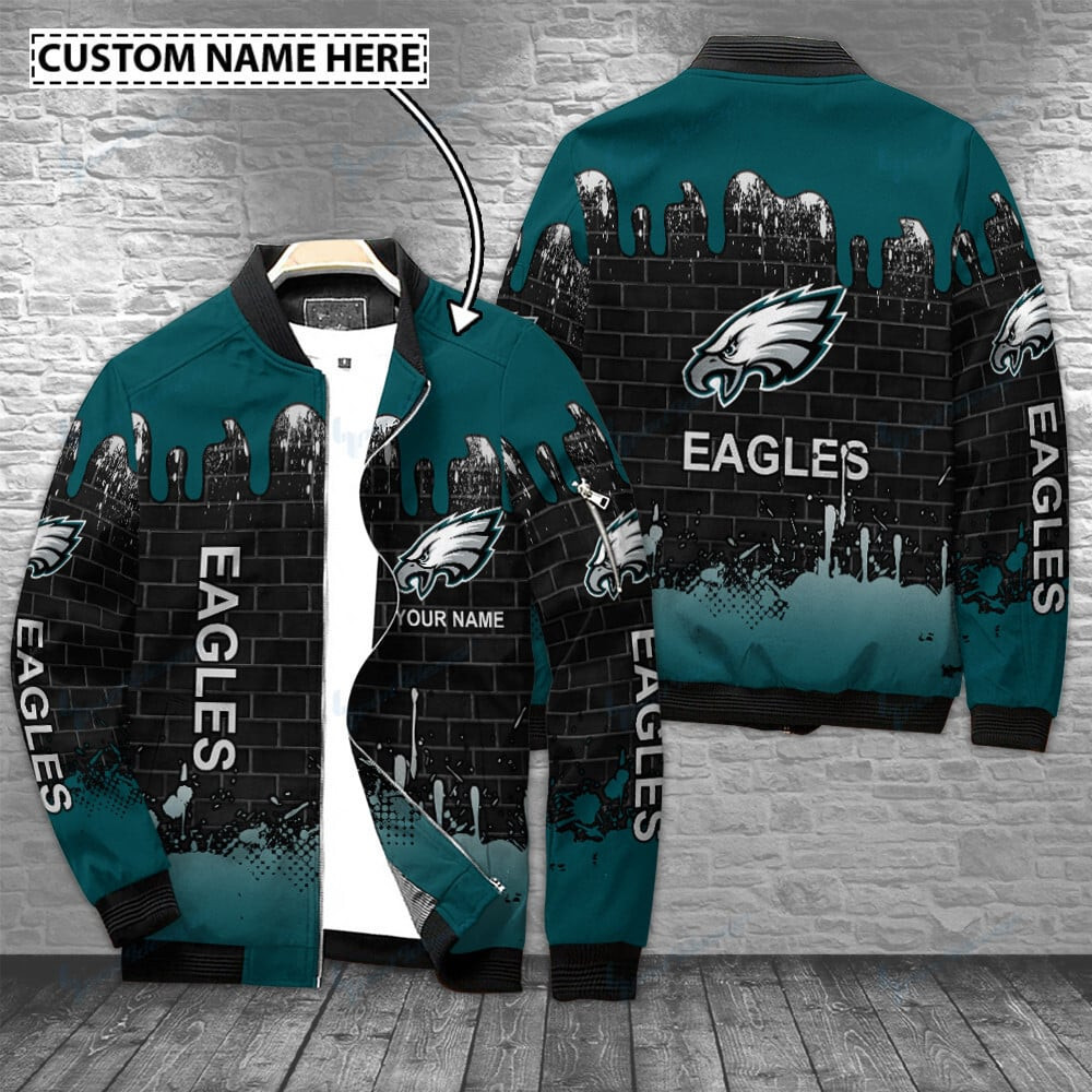 Philadelphia Eagles Personalized Bomber Jacket | NFL Team Jacket for Men & Women | Football Fan Gift