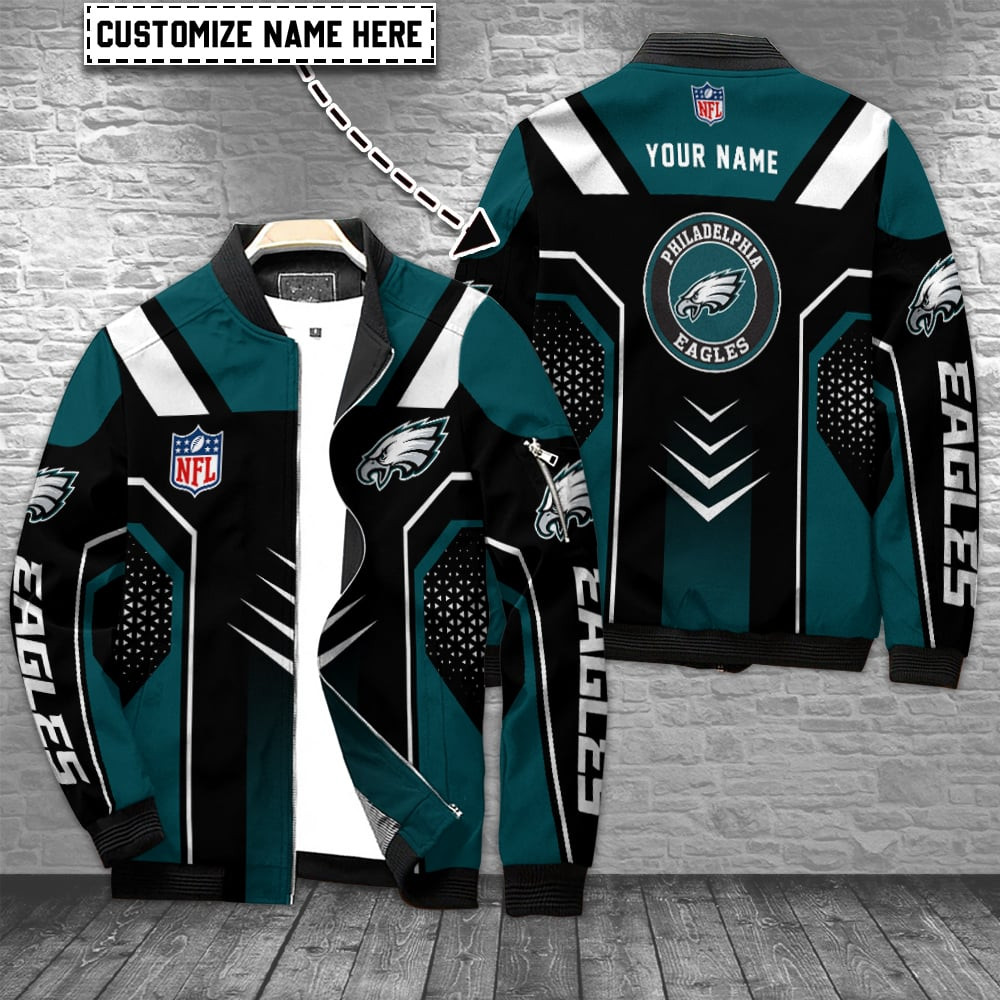 Philadelphia Eagles Personalized Bomber Jacket | NFL Team Jacket for Men & Women | Football Fan Gift
