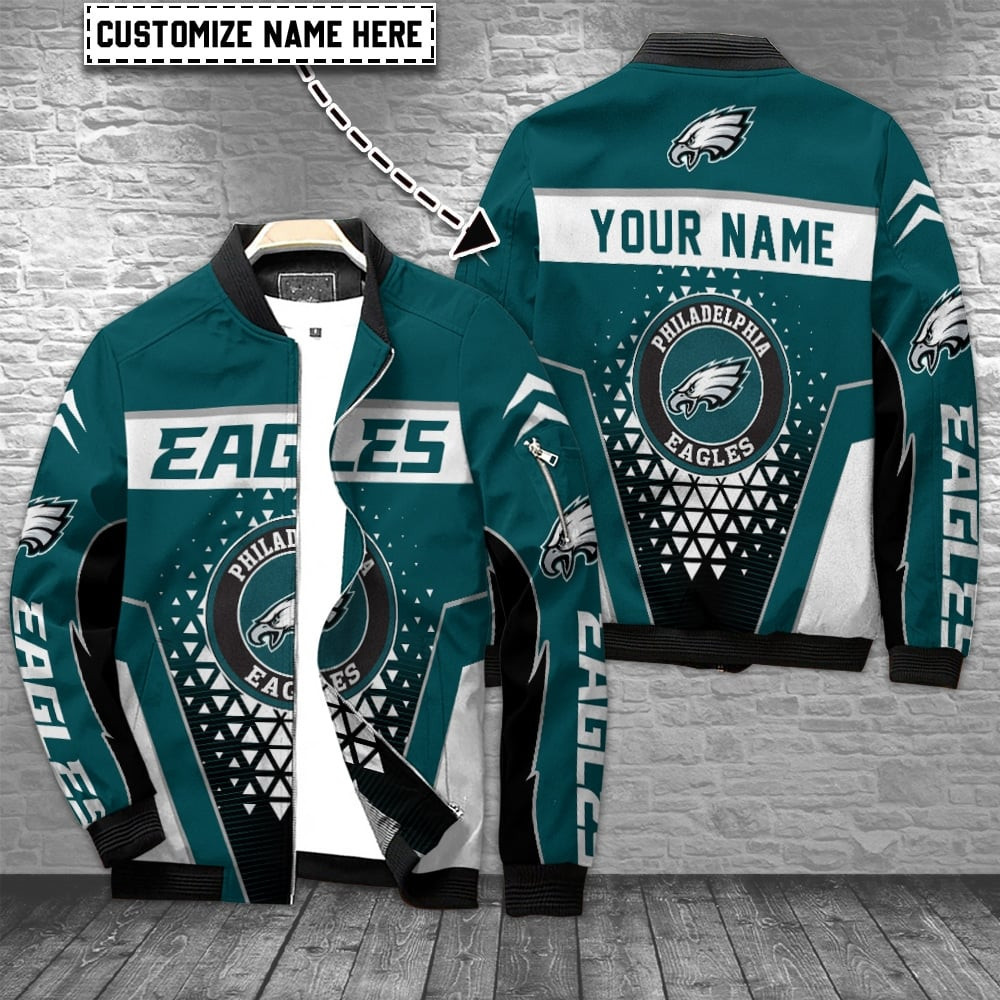 Philadelphia Eagles Personalized Bomber Jacket | NFL Team Jacket for Men & Women | Football Fan Gift