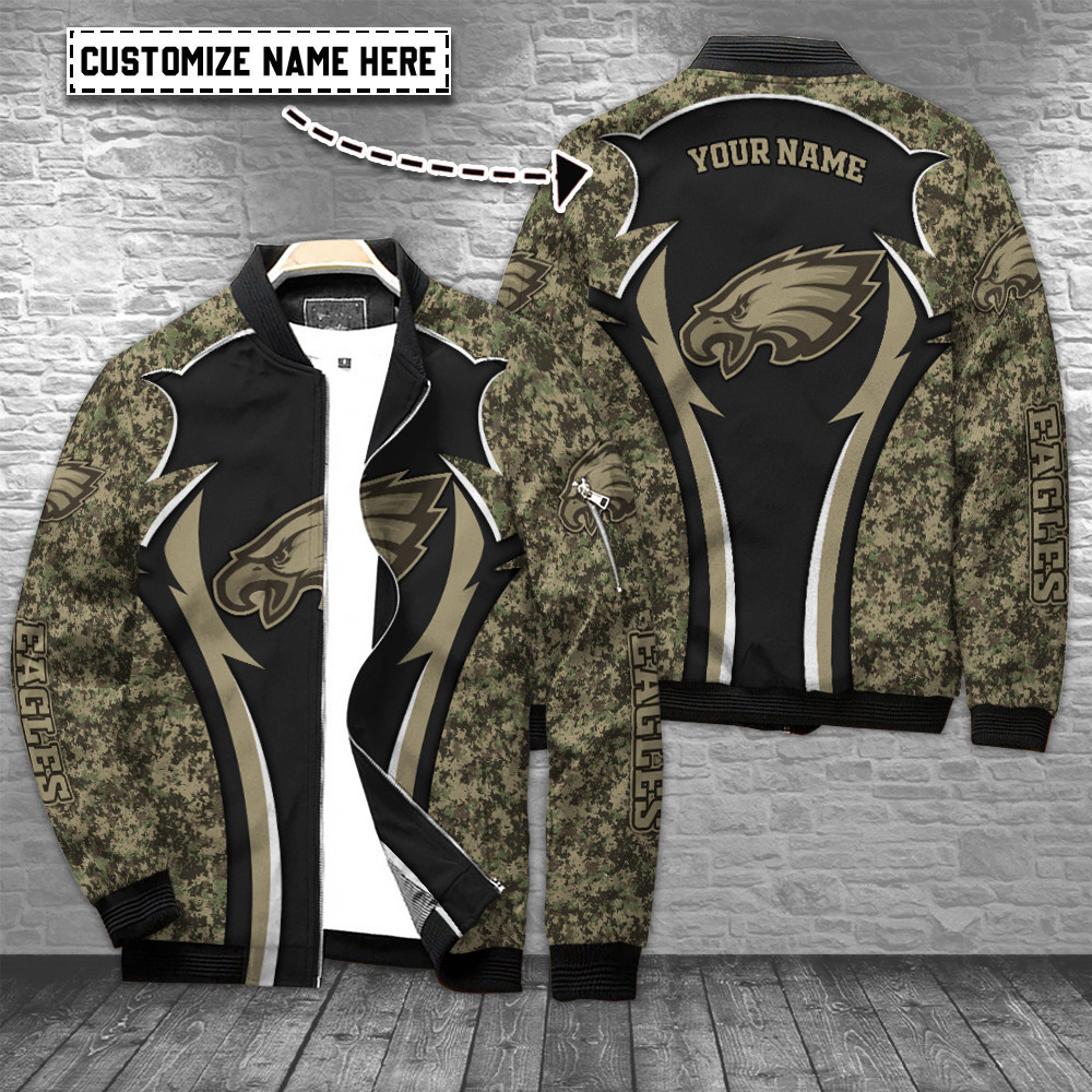 Philadelphia Eagles Personalized Bomber Jacket | NFL Team Jacket for Men & Women | Football Fan Gift