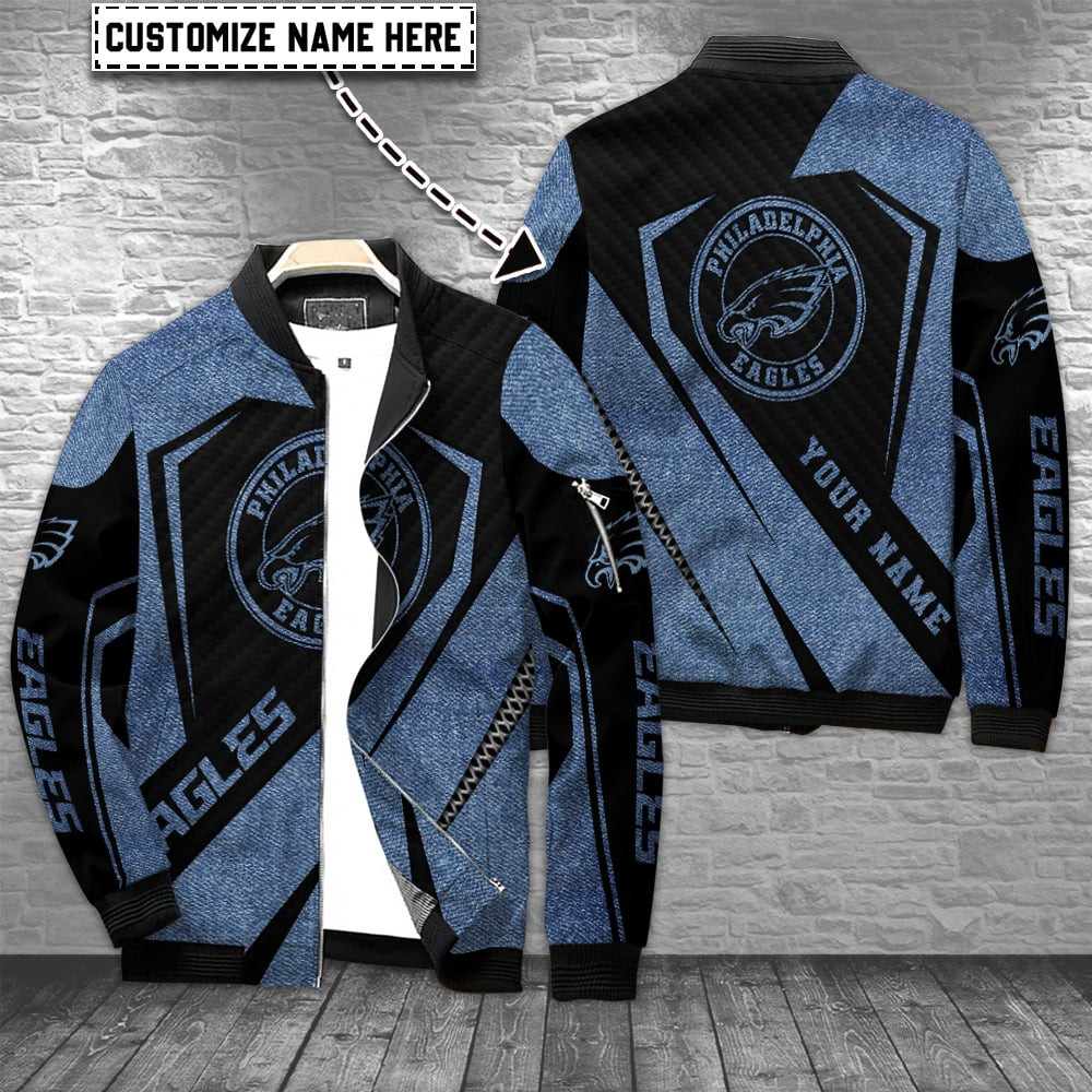 Philadelphia Eagles Personalized Bomber Jacket | NFL Team Jacket for Men & Women | Football Fan Gift