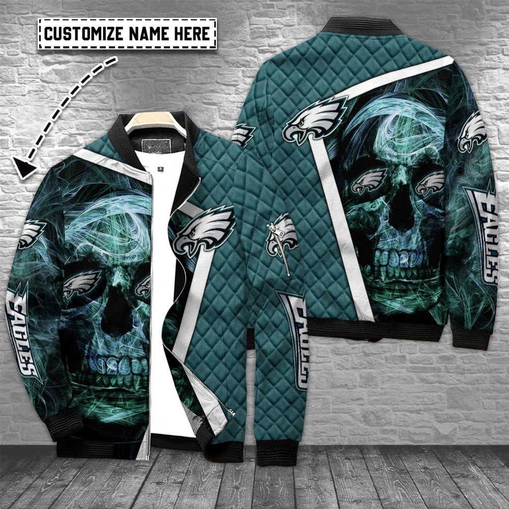 Philadelphia Eagles Personalized Bomber Jacket | NFL Team Jacket for Men & Women | Football Fan Gift