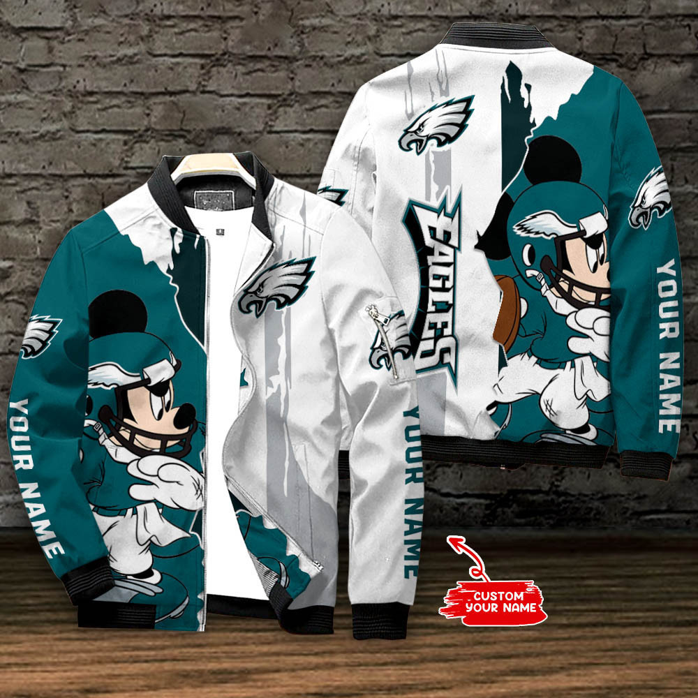 Philadelphia Eagles Personalized Bomber Jacket | NFL Team Jacket for Men & Women | Football Fan Gift