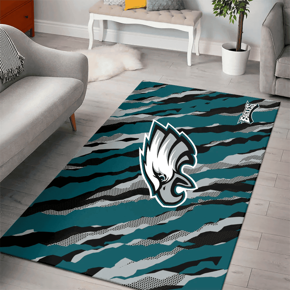 Philadelphia Eagles Rectangle Area Rug – Full Print Carpet For Living Room & Bedroom Home Decor