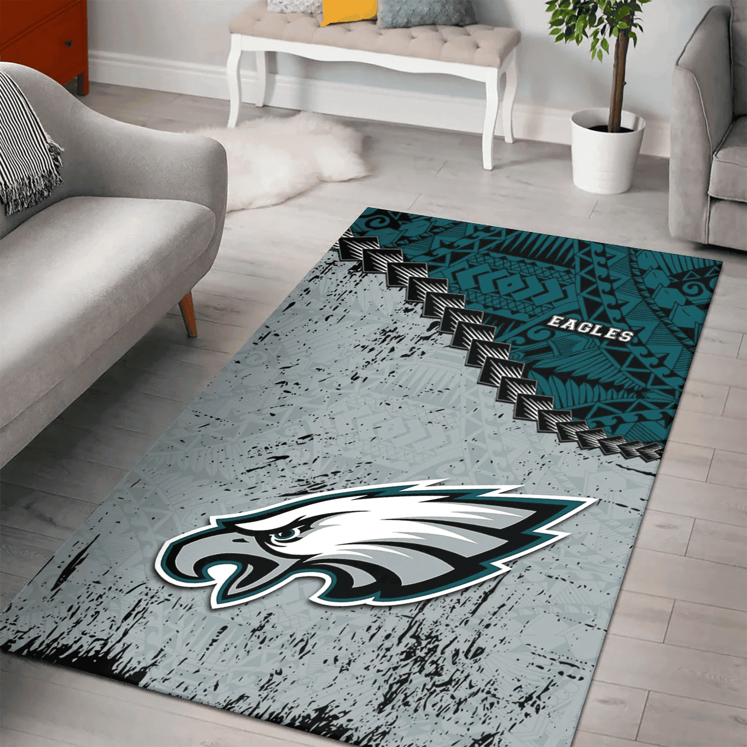 Philadelphia Eagles Rectangle Area Rug – Full Print Carpet For Living Room & Bedroom Home Decor