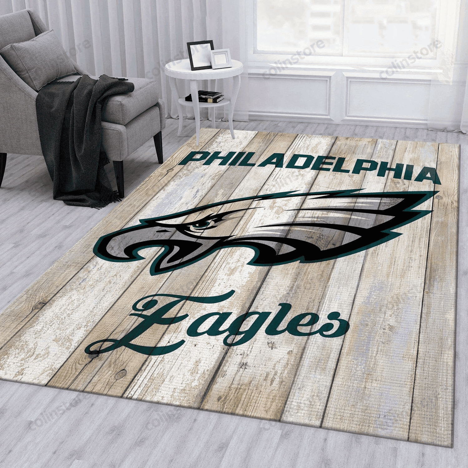 Philadelphia Eagles Rectangle Area Rug – Full Print Carpet For Living Room & Bedroom Home Decor