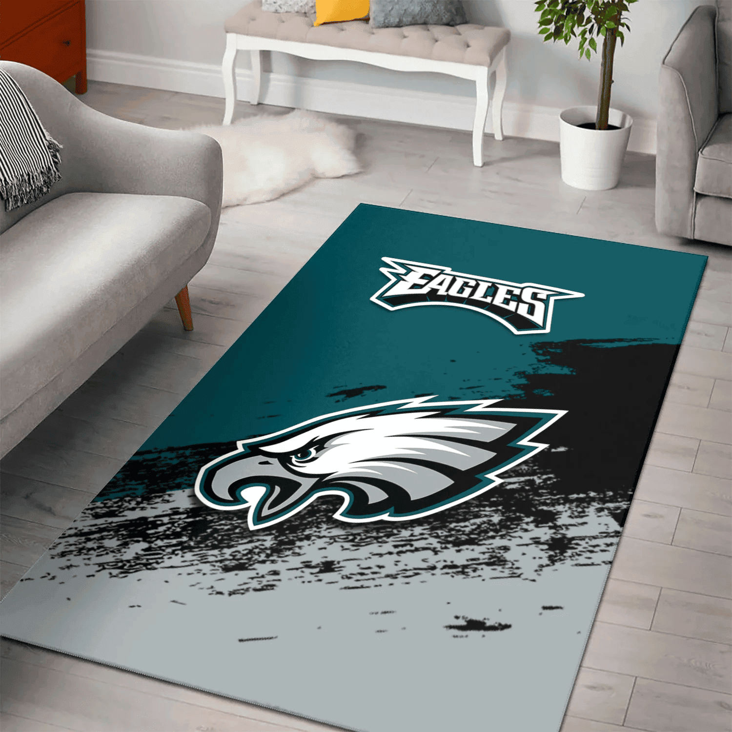 Philadelphia Eagles Rectangle Area Rug – Full Print Carpet For Living Room & Bedroom Home Decor