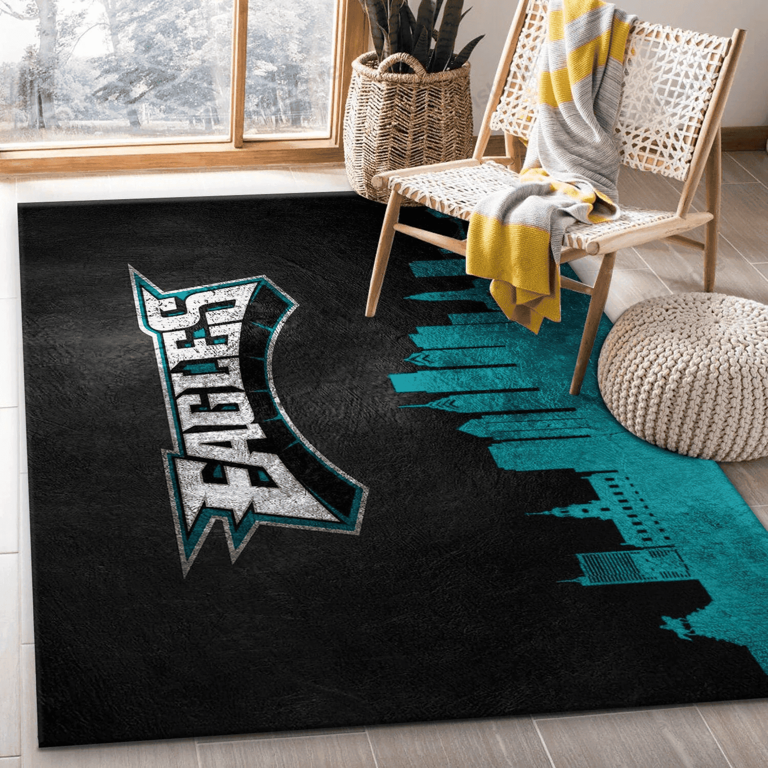 Philadelphia Eagles Rectangle Area Rug – Full Print Carpet For Living Room & Bedroom Home Decor