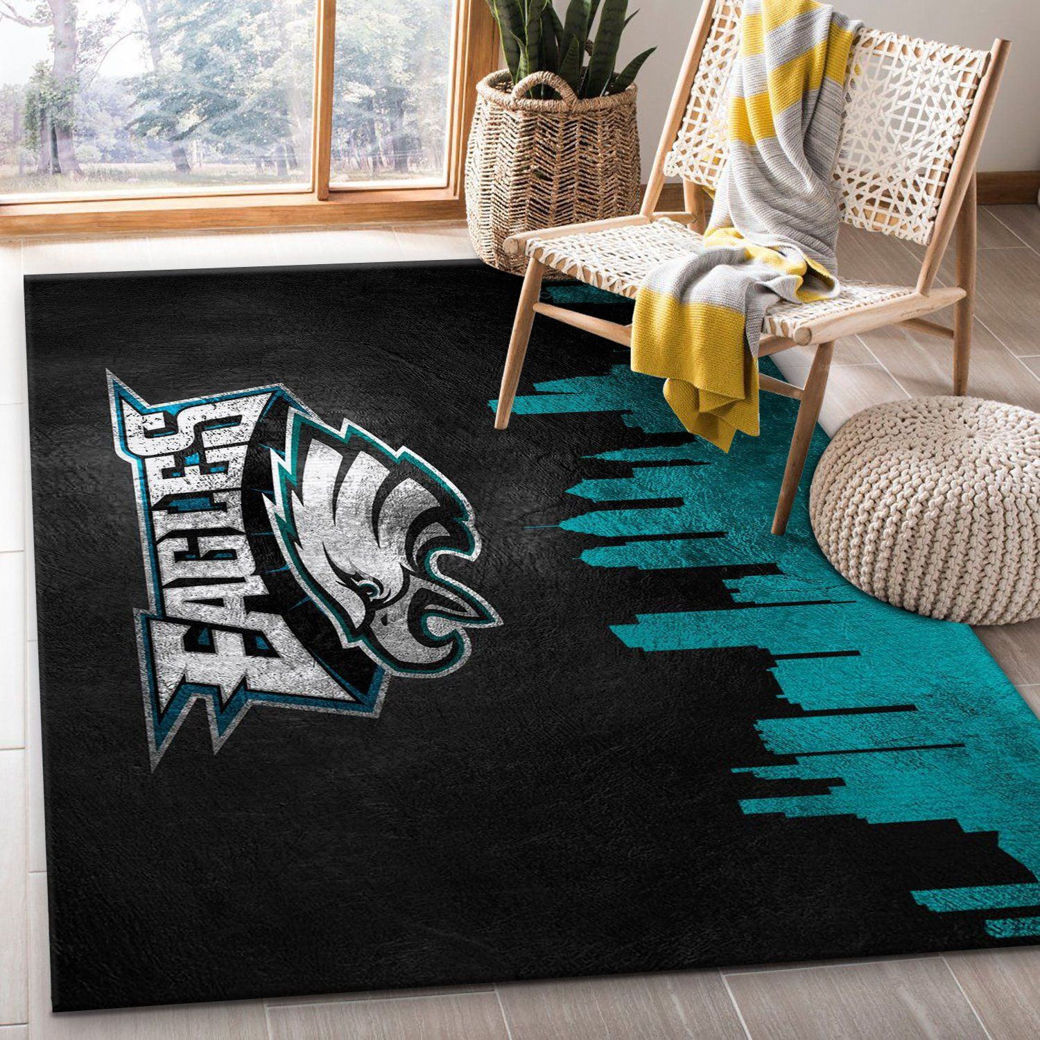 Philadelphia Eagles Rectangle Area Rug – Full Print Carpet For Living Room & Bedroom Home Decor