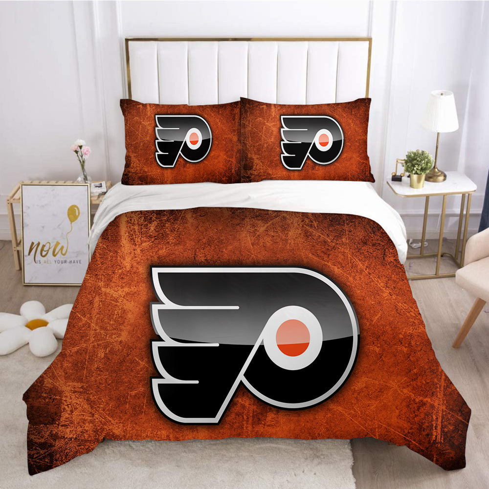 Philadelphia Flyers Hockey League Duvet Cover Quilt Cover Pillowcase Bedding Set Bed Linen Home Bedroom Decor