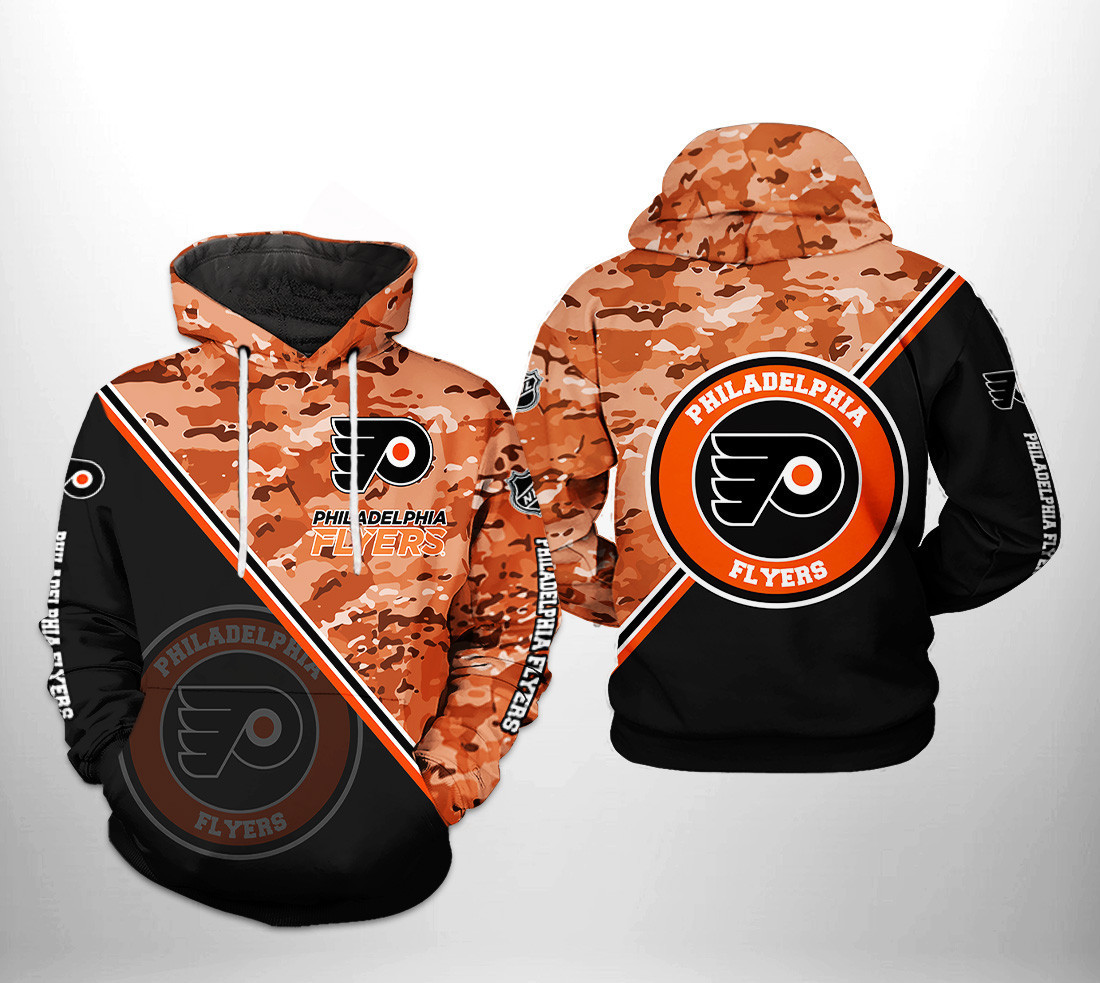 Philadelphia Flyers NHL Camo Team 3D All Over Print Hoodie & Zip Hoodie