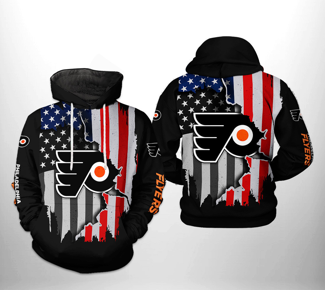 Philadelphia Flyers NHL US FLag Team 3D All Over Print Hoodie & Zip Hoodie