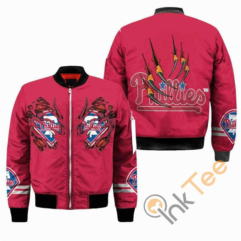 Philadelphia Phillies Claws Bomber Jacket | MLB Team Jacket for Men & Women | Baseball Fan Gift