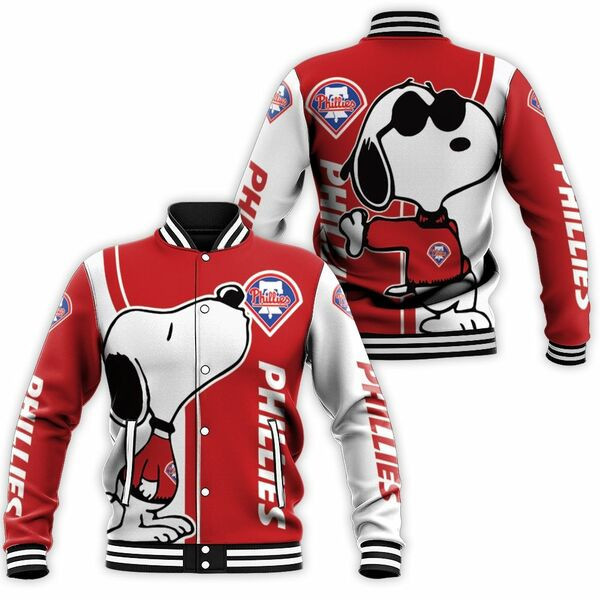 Philadelphia Phillies Snoopy Baseball Jacket for Men & Women | MLB Fan Gift