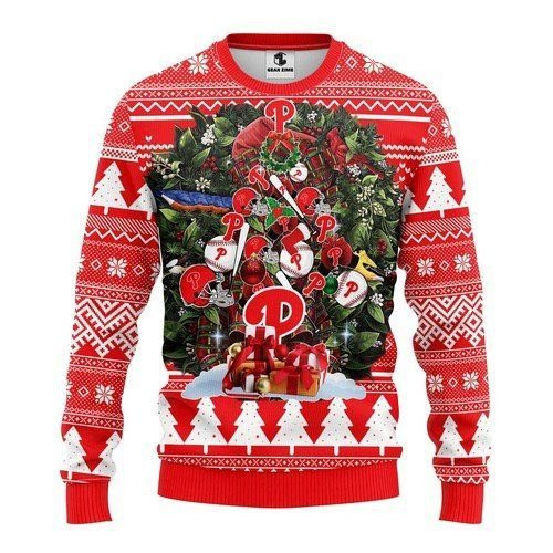 Philadelphia Phillies Tree Christmas Ugly Christmas Sweater