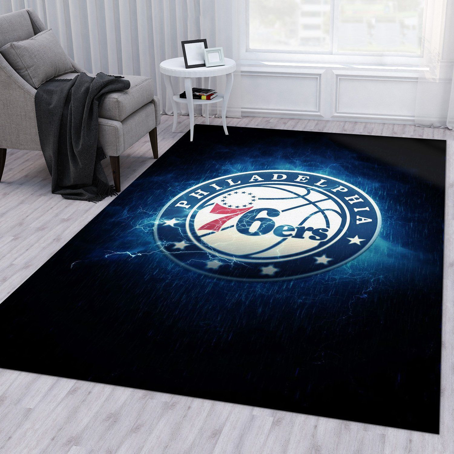 Philadelphia Sixers Rectangle Area Rug – Full Print Carpet For Living Room & Bedroom Home Decor