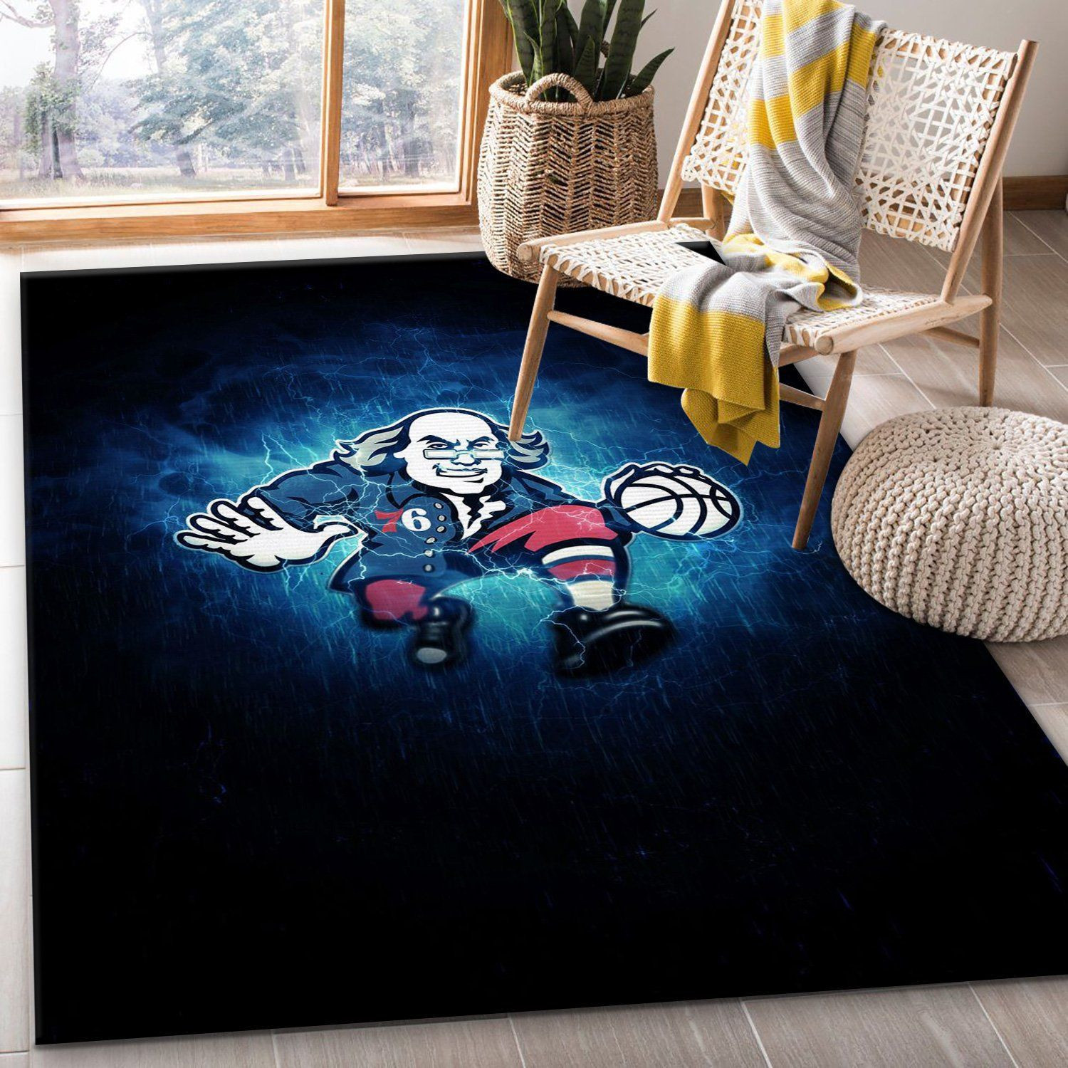 Philadelphia Sixers Rectangle Area Rug – Full Print Carpet For Living Room & Bedroom Home Decor
