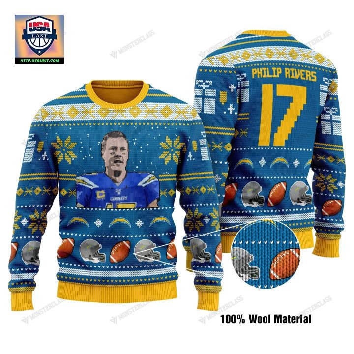 Philip Rivers 17 Los Angeles Chargers Nfl Christmas Sweater