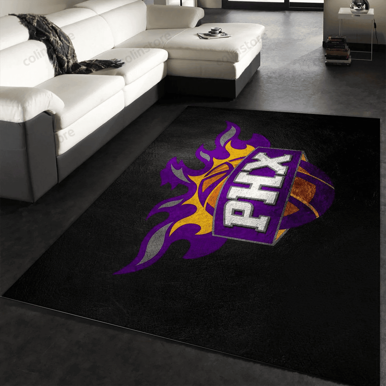 Phoenix Suns Dark Rectangle Area Rug – Full Print Carpet For Living Room & Bedroom Home Decor