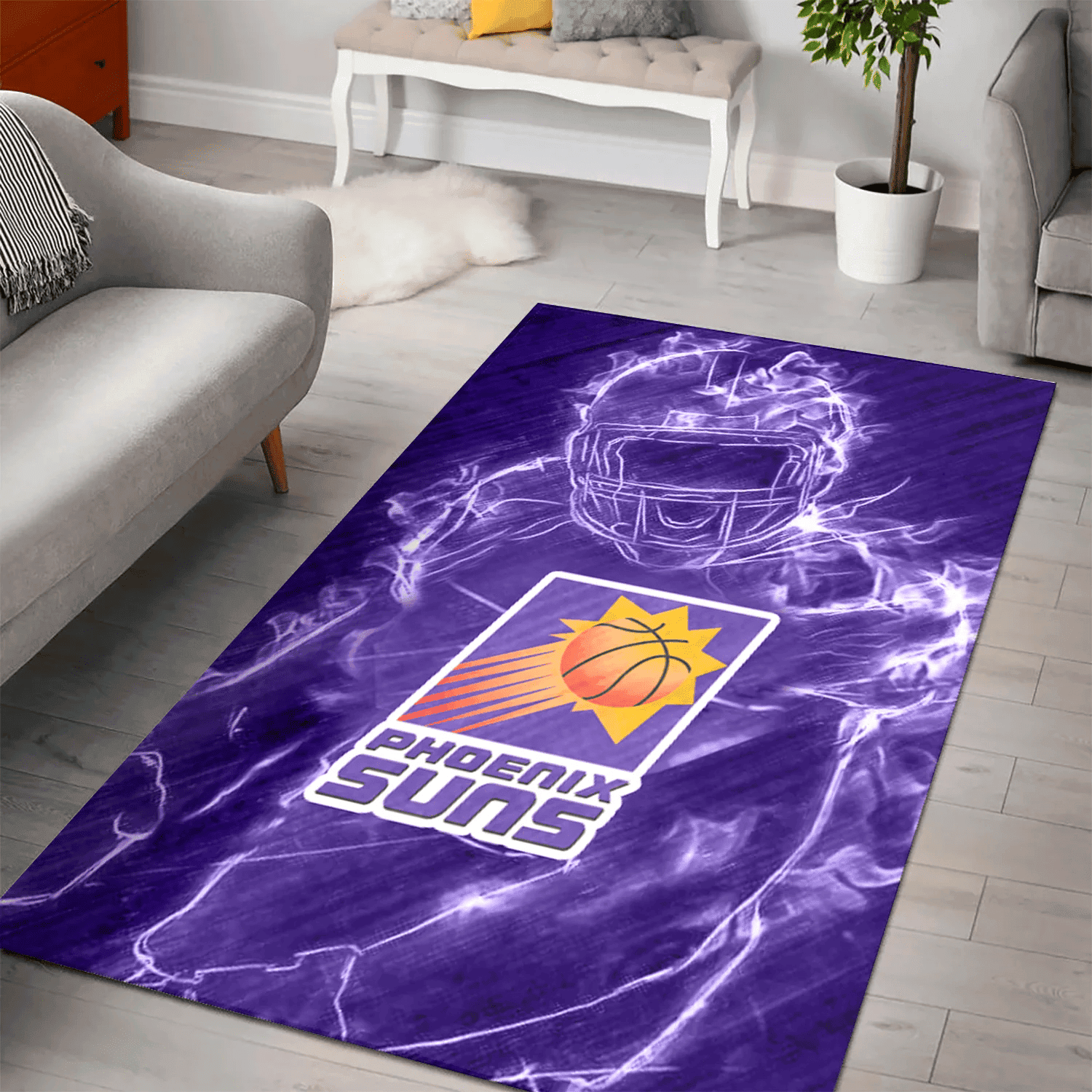 Phoenix Suns Legend 3D Full Print Rectangle Area Rug – Full Print Carpet For Living Room & Bedroom Home Decor