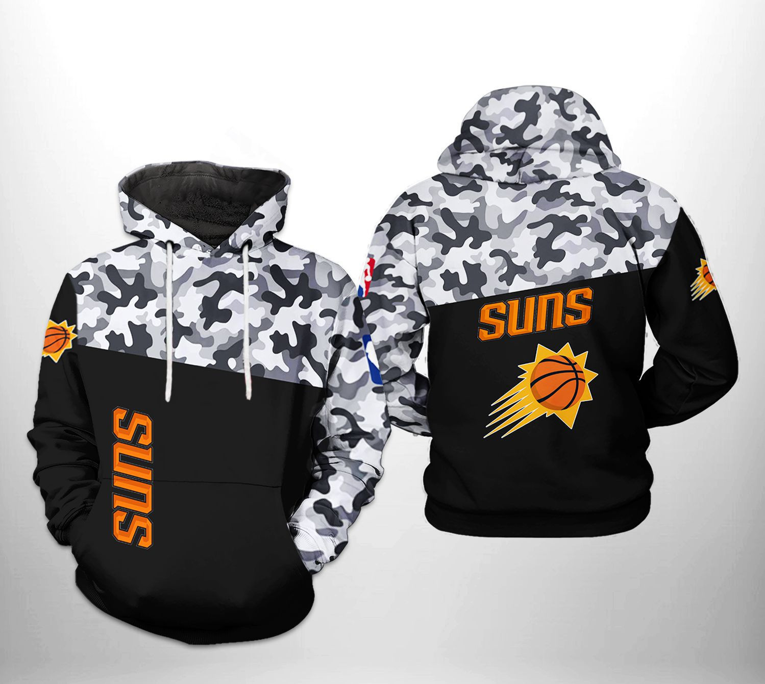 Phoenix Suns NBA Camo Veteran Team 3D All Over Print Hoodie & Zip Hoodie