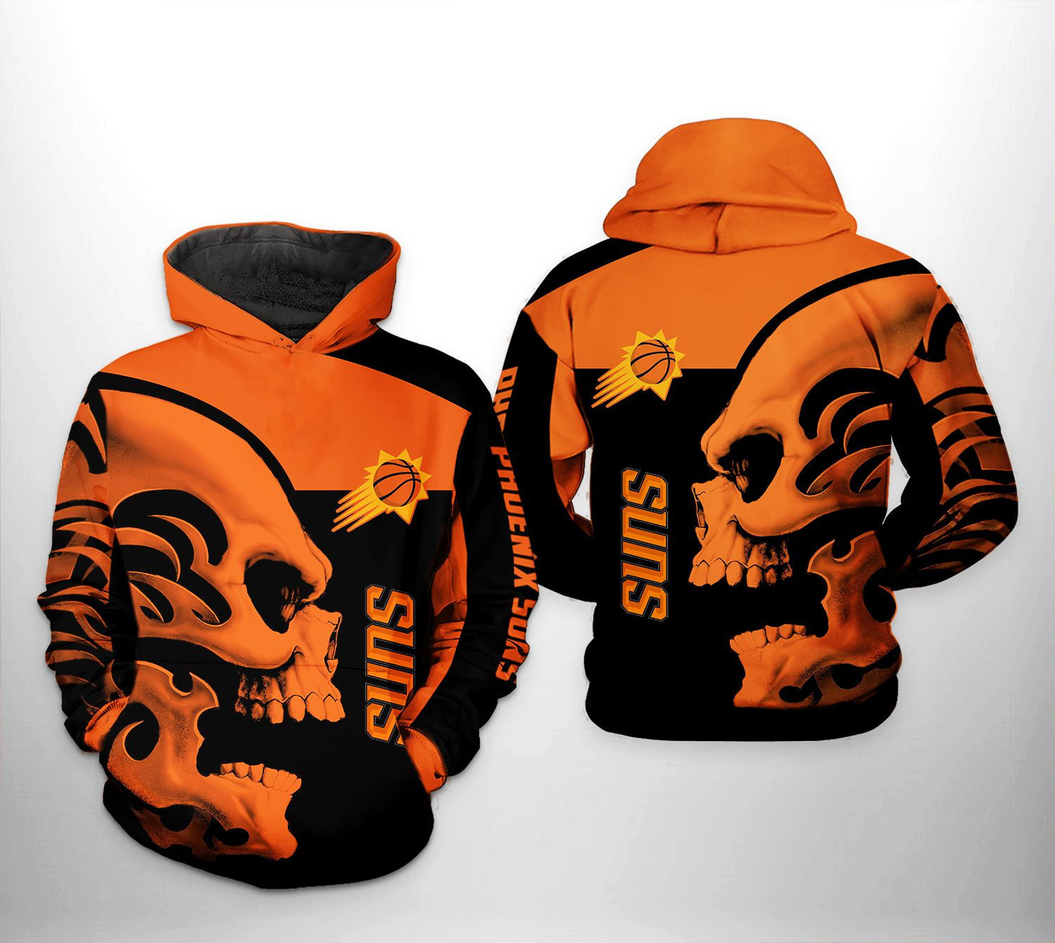 Phoenix Suns NBA Skull Team 3D All Over Print Hoodie & Zip Hoodie