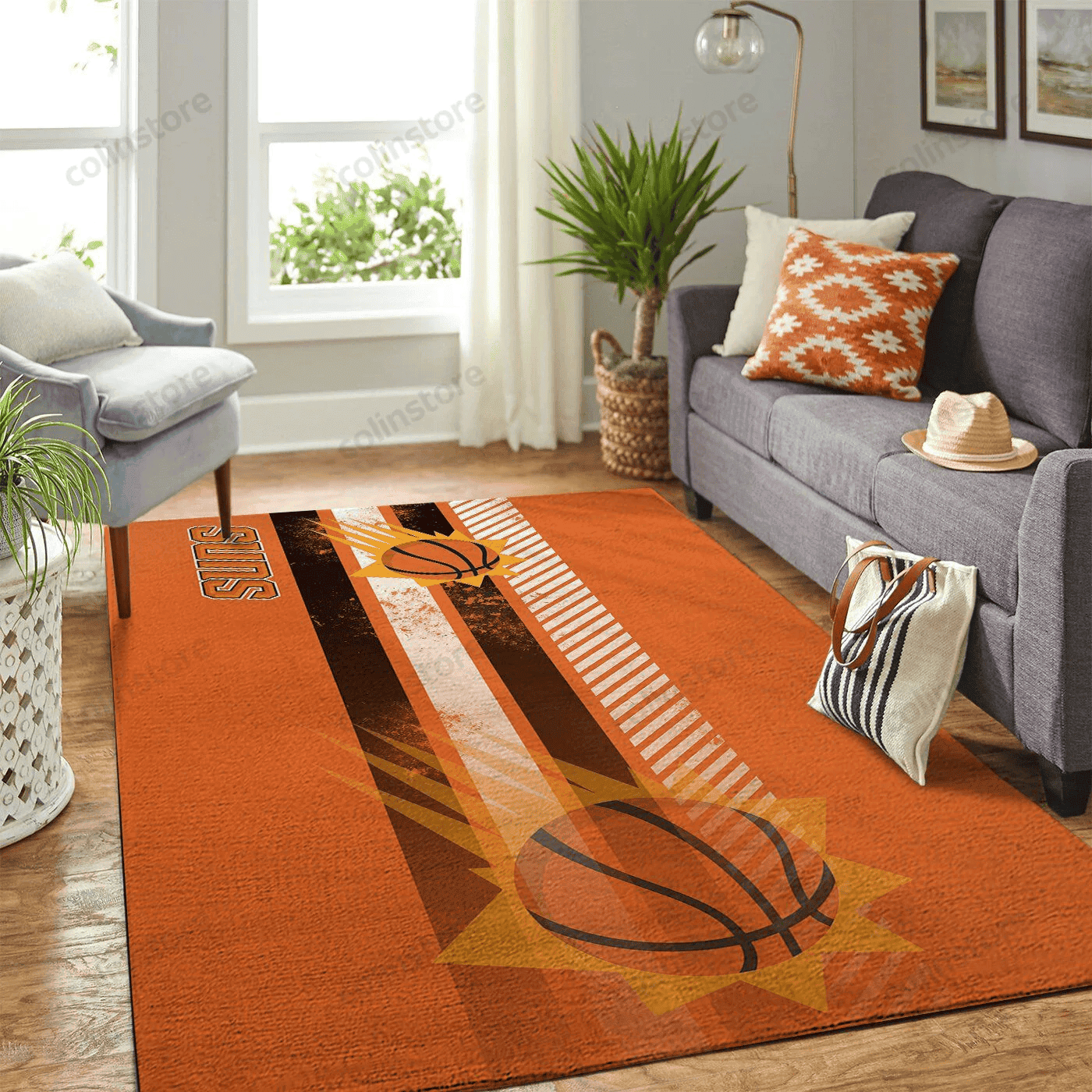 Phoenix Suns Team Logo Nice Gift Rectangle Area Rug – Full Print Carpet For Living Room & Bedroom Home Decor