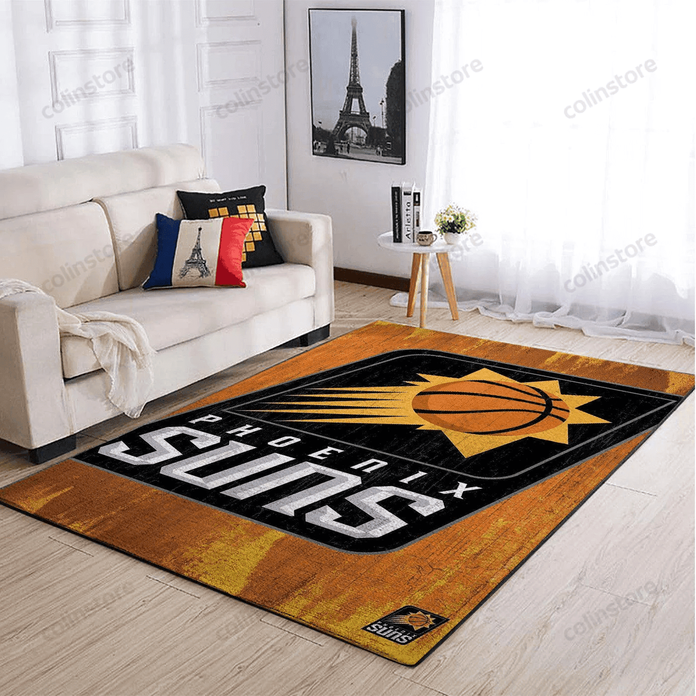 Phoenix Suns Team Logo Rectangle Area Rug – Full Print Carpet For Living Room & Bedroom Home Decor