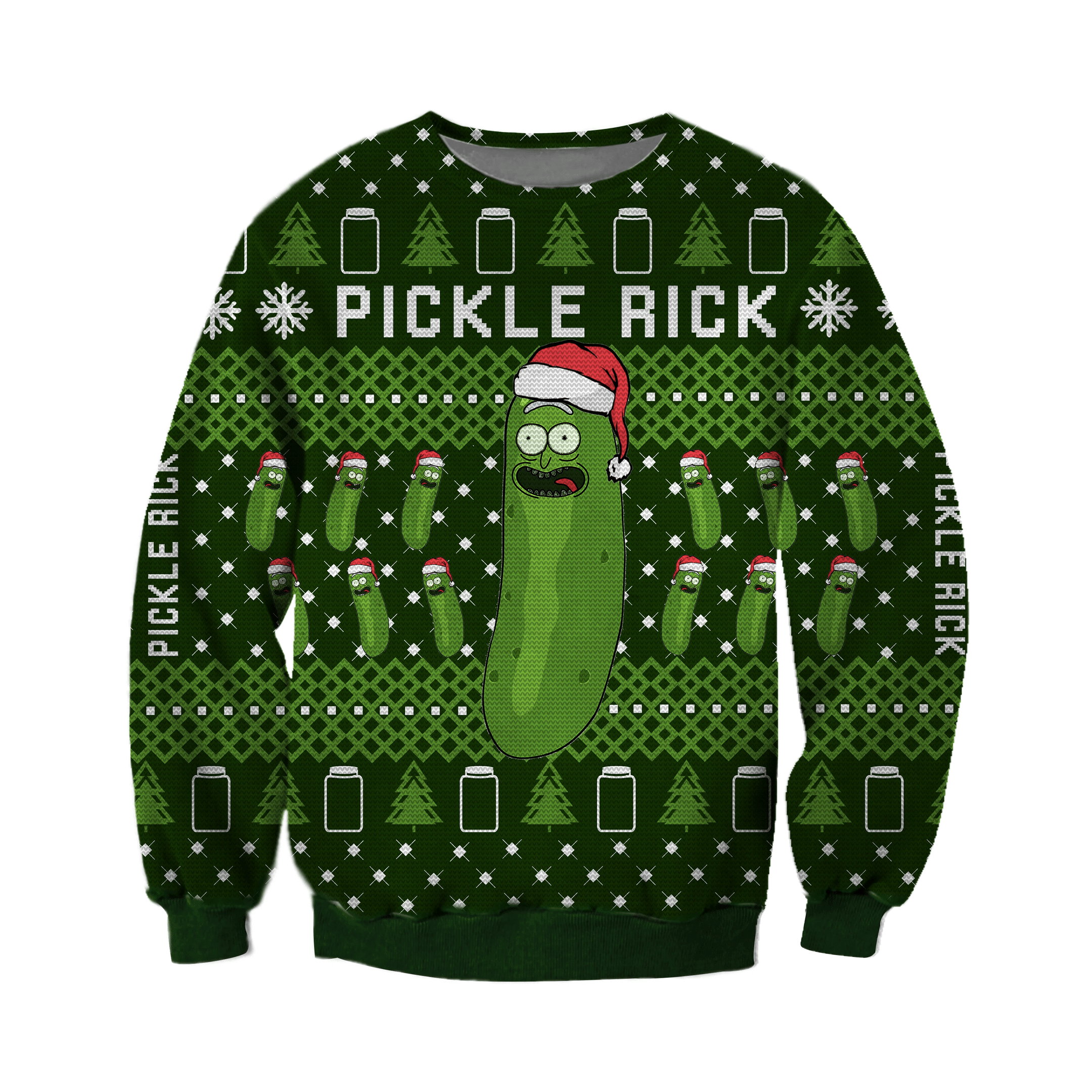 Pickle Rick Knitting Pattern 3D Print Ugly Christmas Sweater