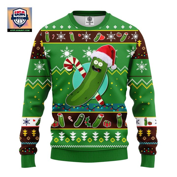 Pickle Rick Rick And Morty Ugly Christmas Sweater Green 2 Amazing Gift Idea Thanksgiving Gift