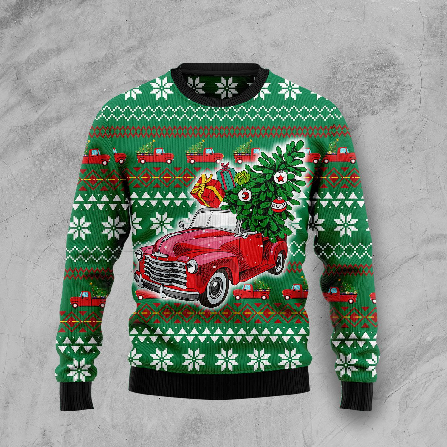 Pickup Truck Ugly Christmas Sweater, Perfect Holiday Gift