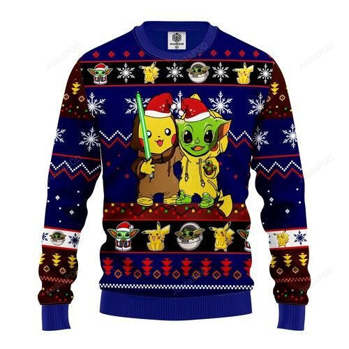 Pikachu And Yoda Ugly Christmas Sweater,