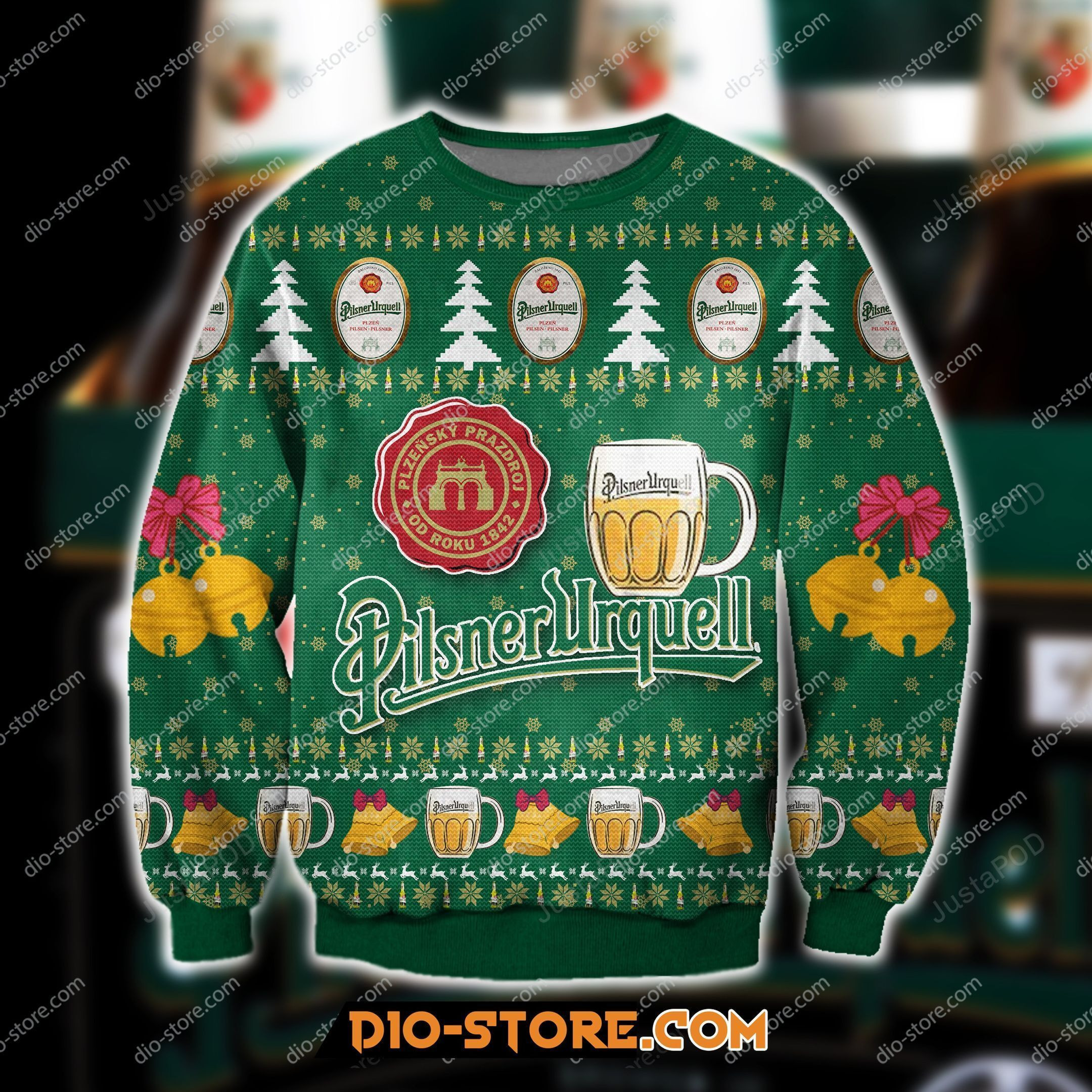 Pilsner Urquell Knitting Ugly Christmas Sweater, Perfect Holiday Gift
