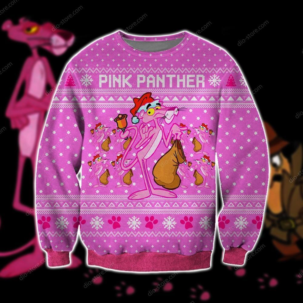 Pink Panther Knitting Pattern 3D Print Ugly Christmas Sweater