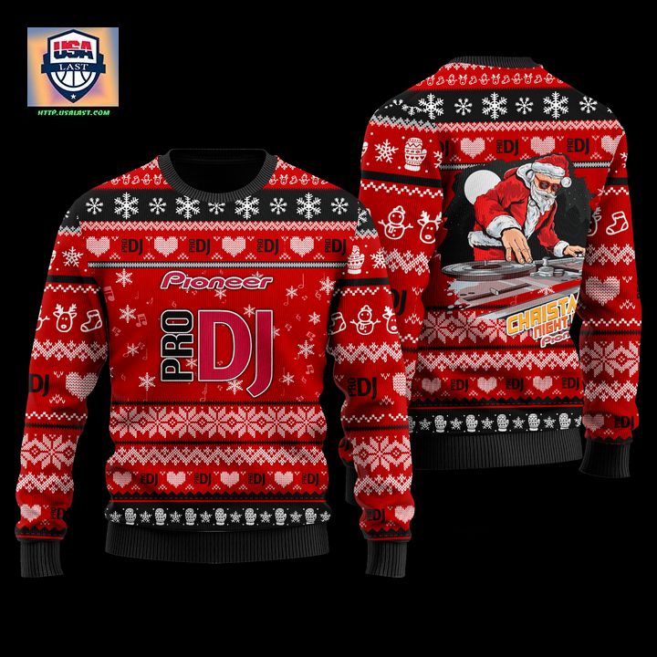 Pioneer DJ Red 3D Faux Wool Ugly Sweater