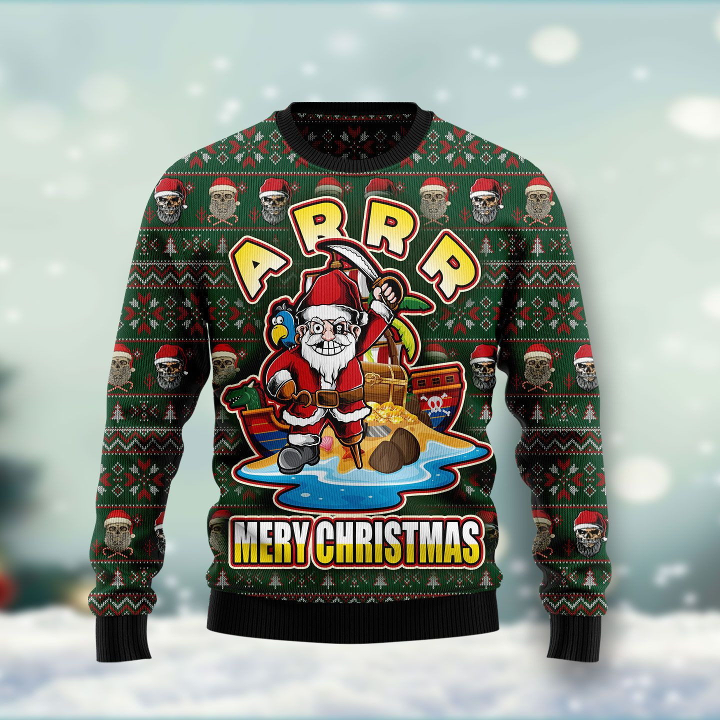 Pirate Santa Tacky Xmas  Ugly Christmas Sweater, Perfect Holiday Gift