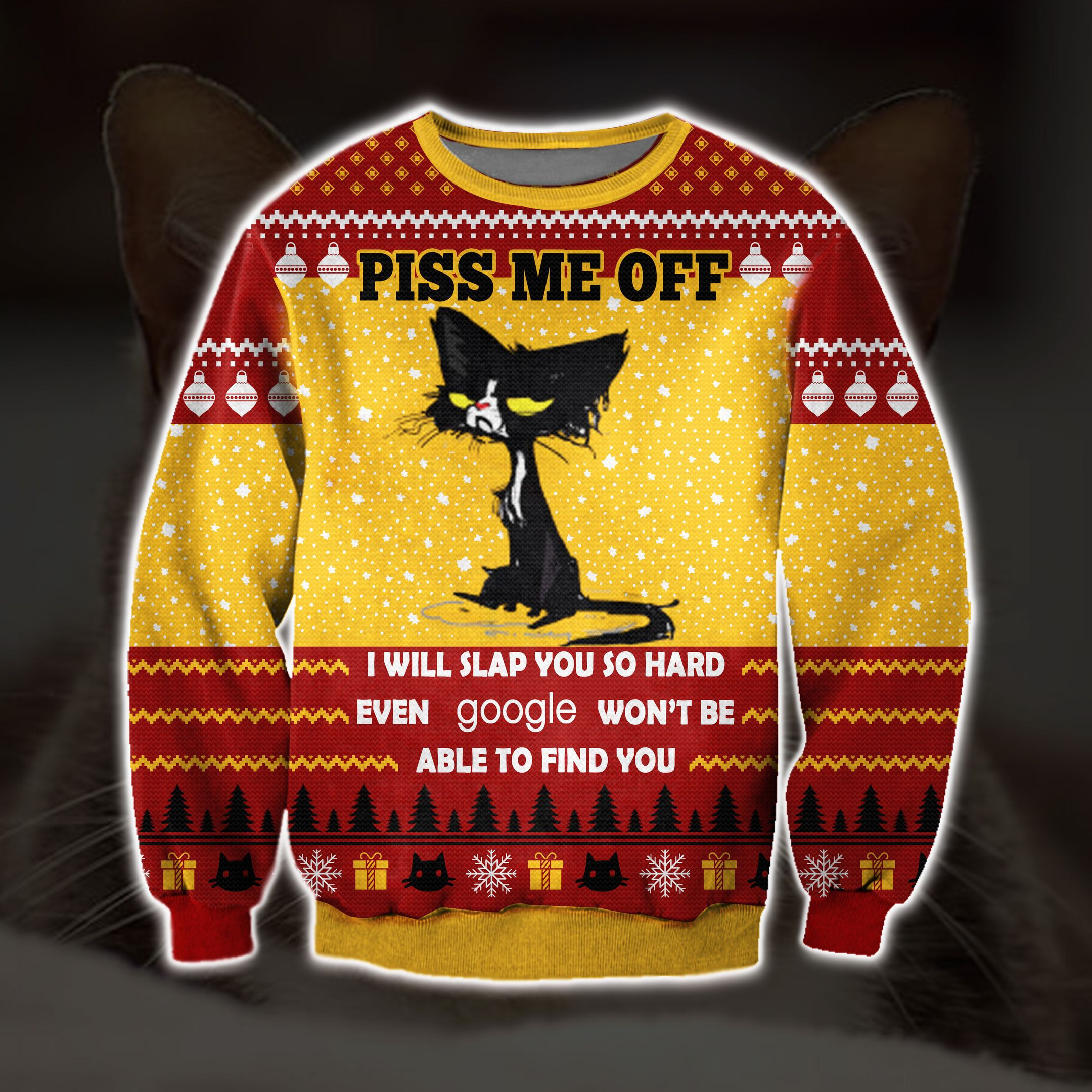 Piss Me Off 3D Print Ugly Christmas Sweater