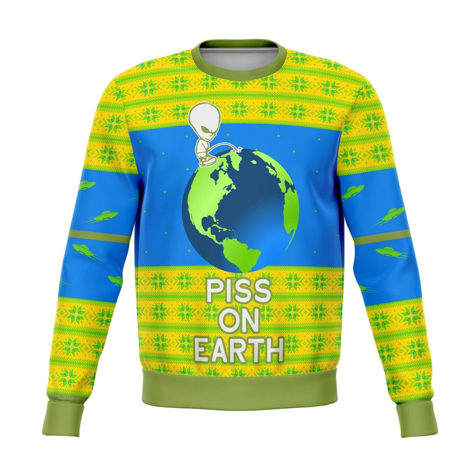 Piss On Earth Funny Ugly Christmas Sweater,