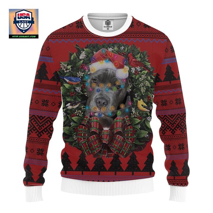 Pitbull Terrier Mc Ugly Christmas Sweater Thanksgiving Gift
