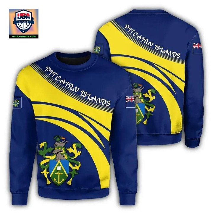 Pitcairn Islands Coat Of Arms Sweater Cricket Style J5W