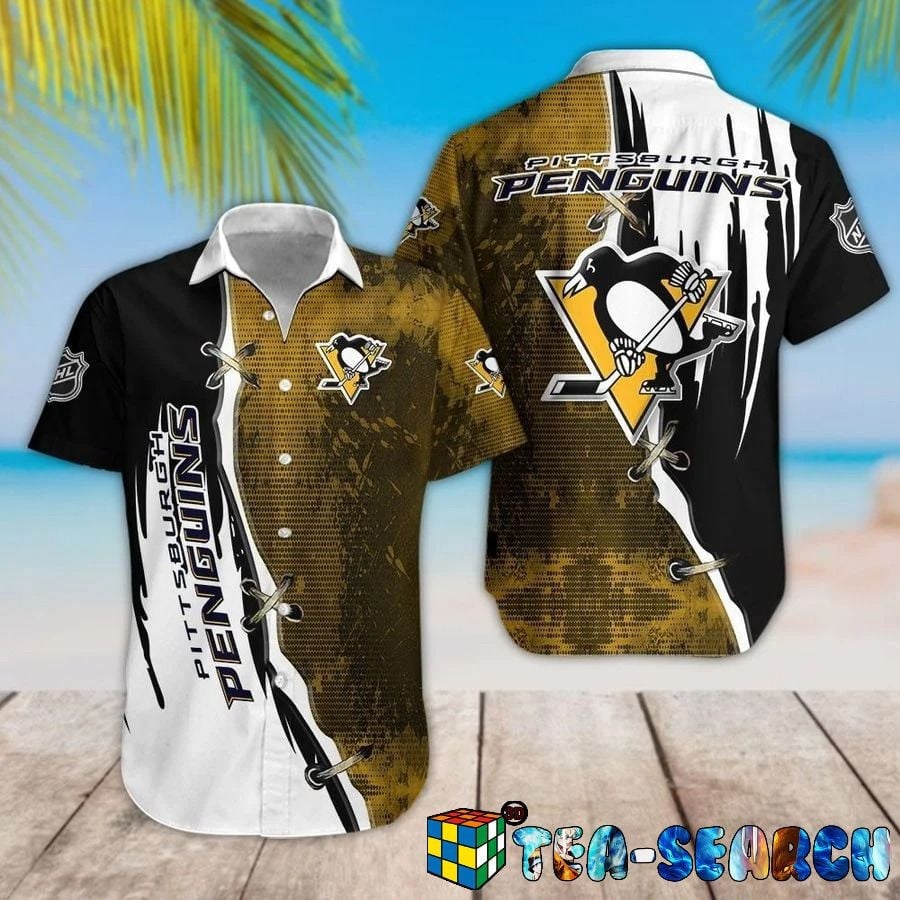 Pittsburgh Penguins Bold Strike Aloha Hawaiian Shirt for Men & Women