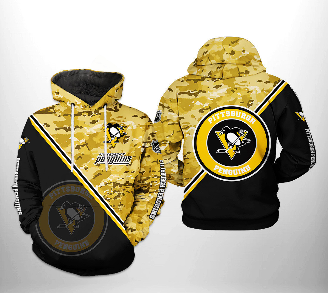 Pittsburgh Penguins NHL Camo Team 3D All Over Print Hoodie & Zip Hoodie