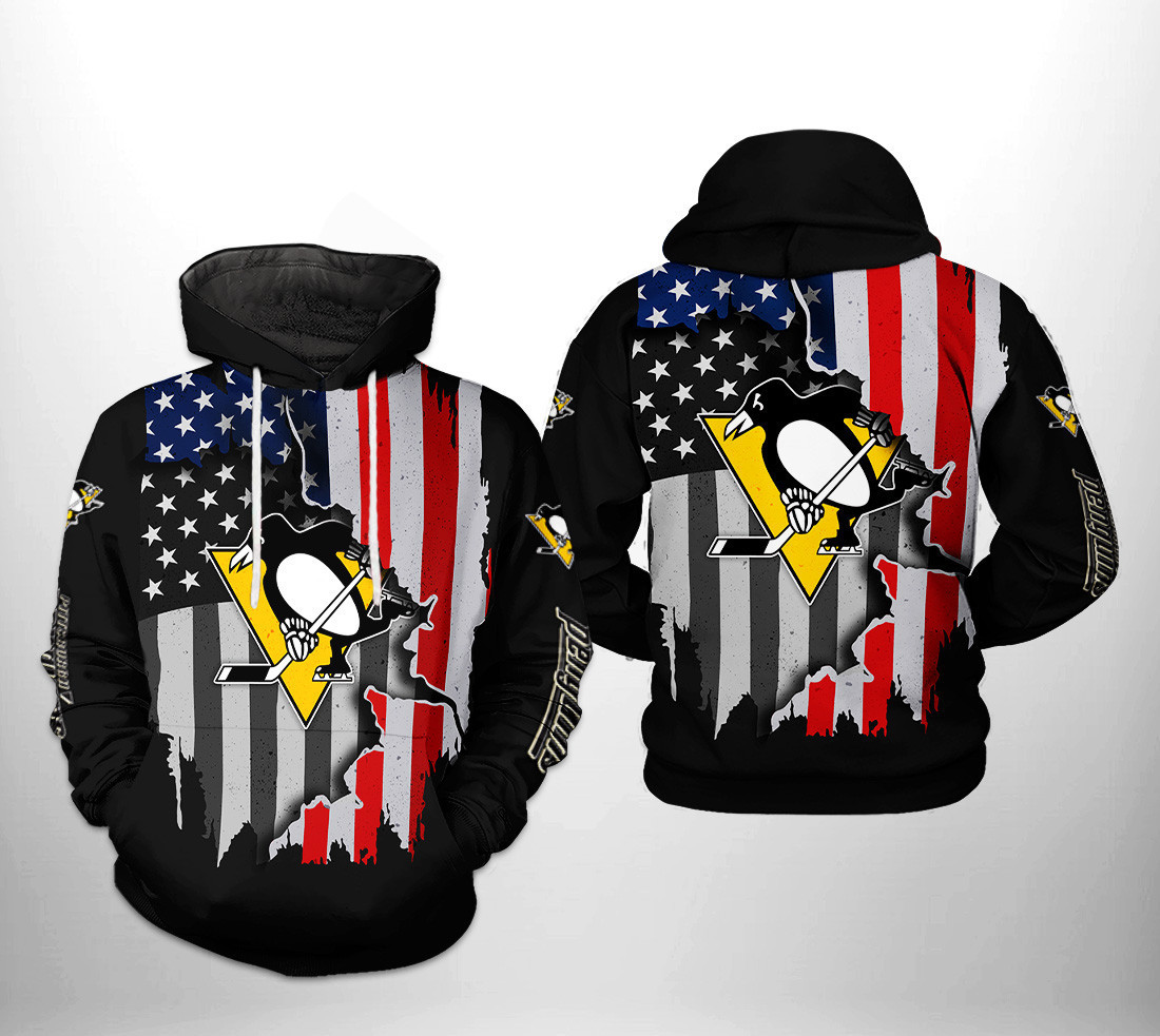 Pittsburgh Penguins NHL US FLag Team 3D All Over Print Hoodie & Zip Hoodie