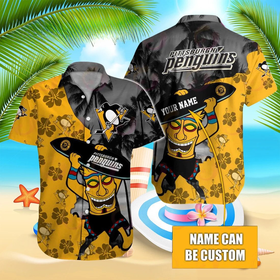 Pittsburgh Penguins Tiki Vibes Aloha Hawaiian Shirt for Men & Women