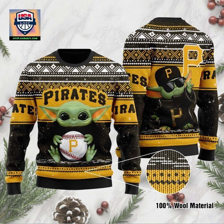 Pittsburgh Pirates Baby Yoda Ugly Christmas Sweater