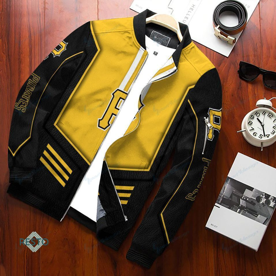 Pittsburgh Pirates Black Gold Bomber Jacket | MLB Team Jacket for Men & Women | Baseball Fan Gift