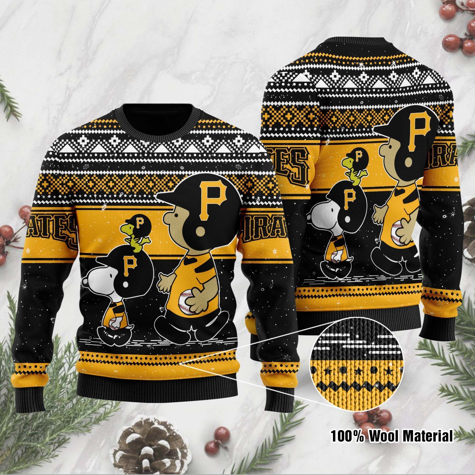 Pittsburgh Pirates Charlie Brown Snoopy Wear Football Jersey Ugly Christmas Sweater Party