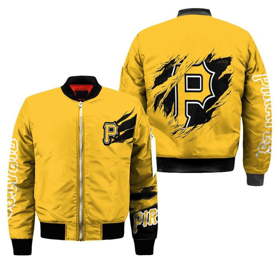 Pittsburgh Pirates Gold Bomber Jacket | MLB Team Jacket for Men & Women | Baseball Fan Gift
